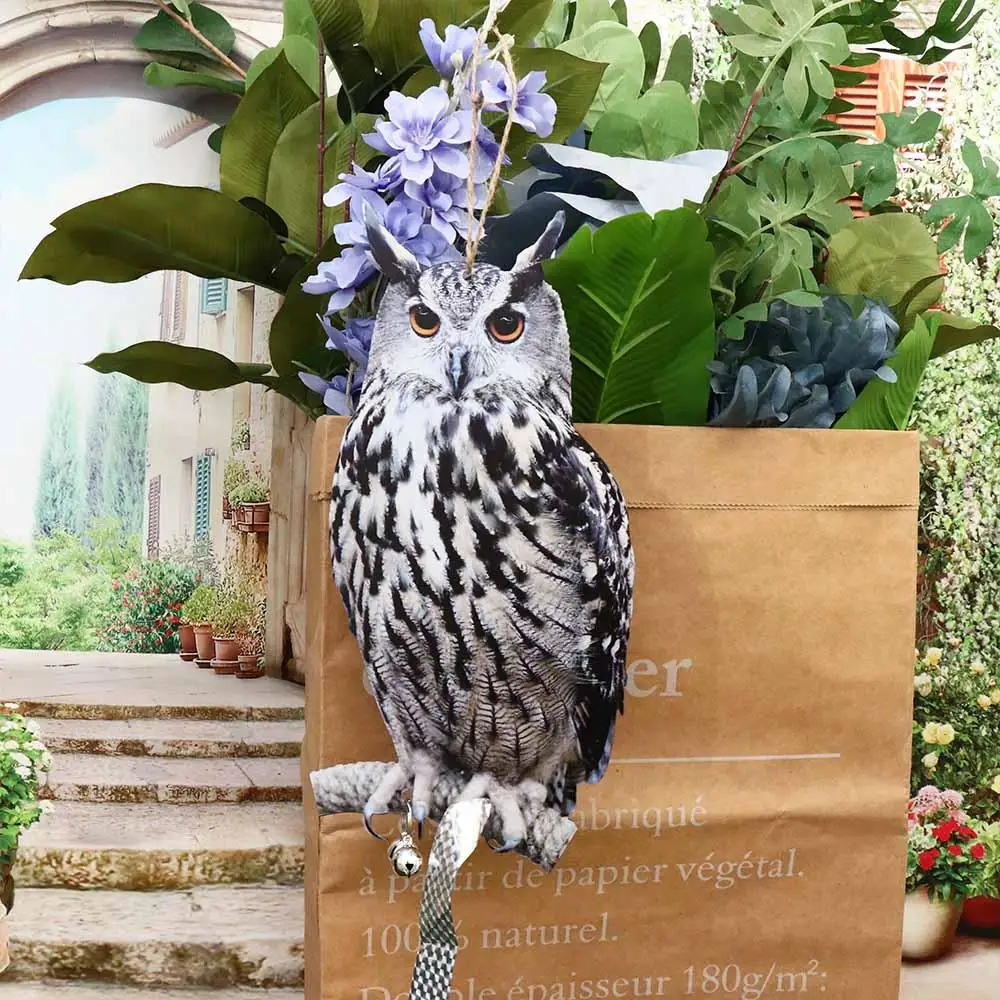 Wind Bell Pendant Bird Repellent Device Bird Repel Owl Scarecrow for Balcony Garden