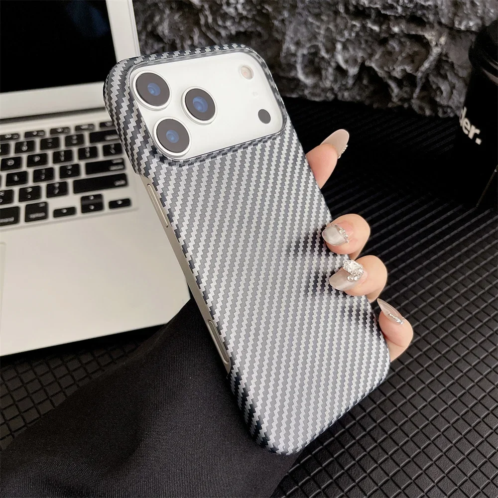 Sleek Carbon Fiber Kevlar Texture Frameless Protective Phone Case