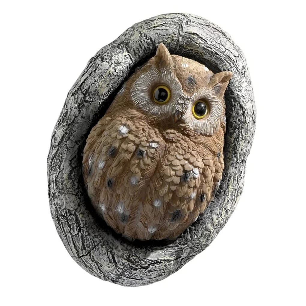 

Garden Owl Statue Tree Sculptures Waterproof Hanging Ornament Figurine
