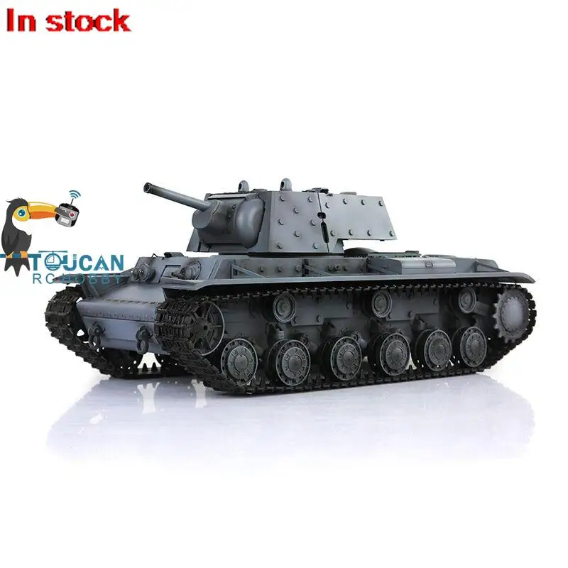 2.4G HENG LONG 1/16 Gray 7.0 Soviet KV-1 RC Tank 3878 Full Metal Tracks Wheels RTR Radio Models Speaker Machine Gun Toys TH17483 2