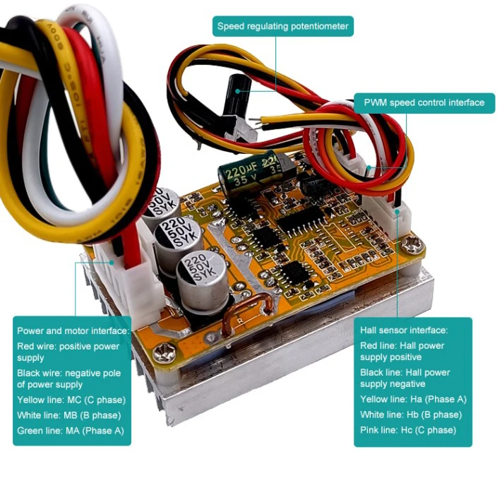 BLDC Three-Phase Brushless Motors Controller DC Motor Driver