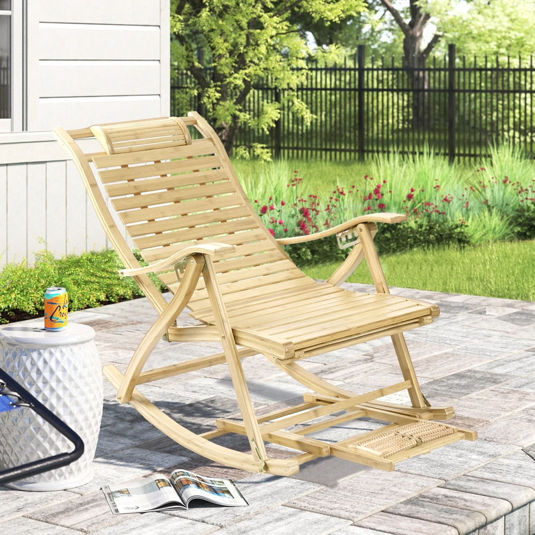 Bamboo Rocking Recliner Chair 2