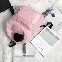 Cute Love Pendant Backpack Personalized Embroidered Name Plush Backpack Student School Bag Customized Gift Backpack 2