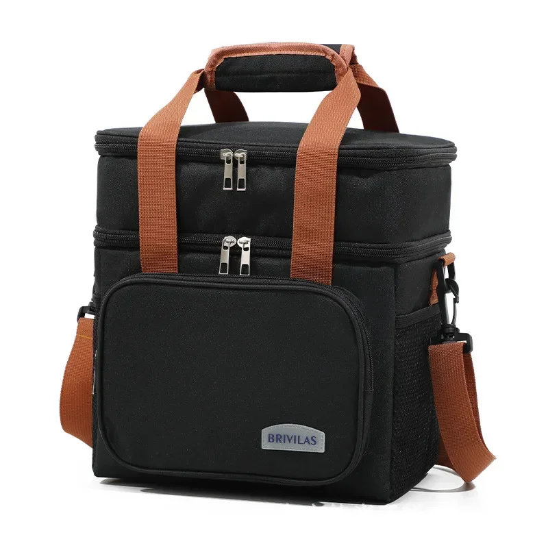 Durable Portable Insulated Lunch Cooler Bag with Shoulder Strap