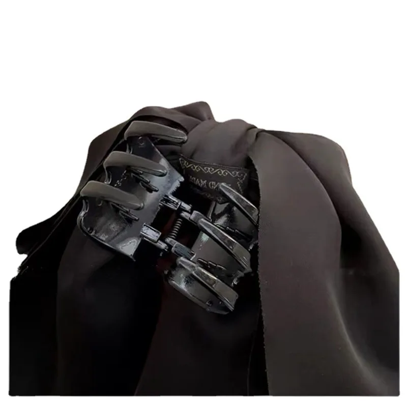 Vintage Französisch Große Haar Bogen Krawatten Krallen Elegante Einfarbig Großen Bogen Haar Clip Satin Schmetterling Bogen Haarnadel Mädchen Haar zubehör – Detail 5