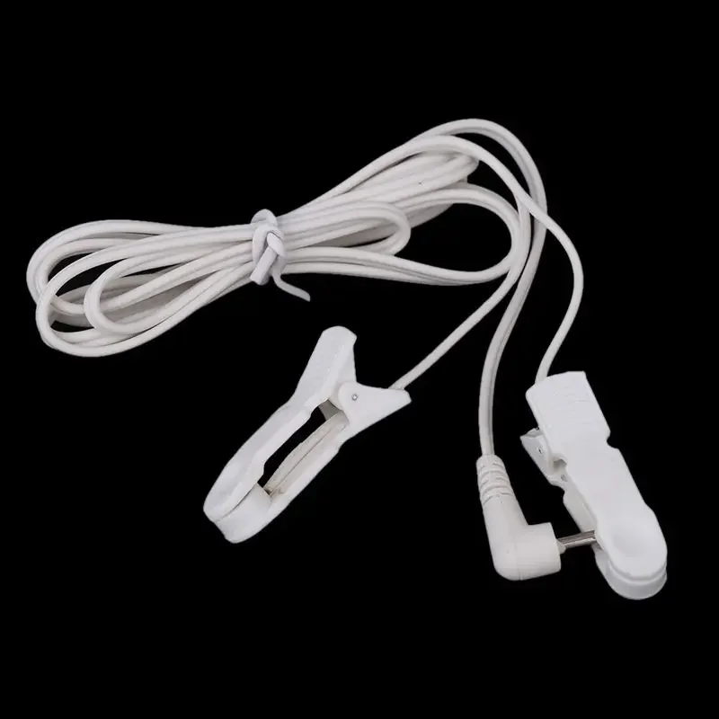 10pcs 2.5mm/3.5mm Plug Connector Electrode Lead Wires Connecting Cables w/ 2 Ear Clips For Digital TENS Therapy Machine Massager