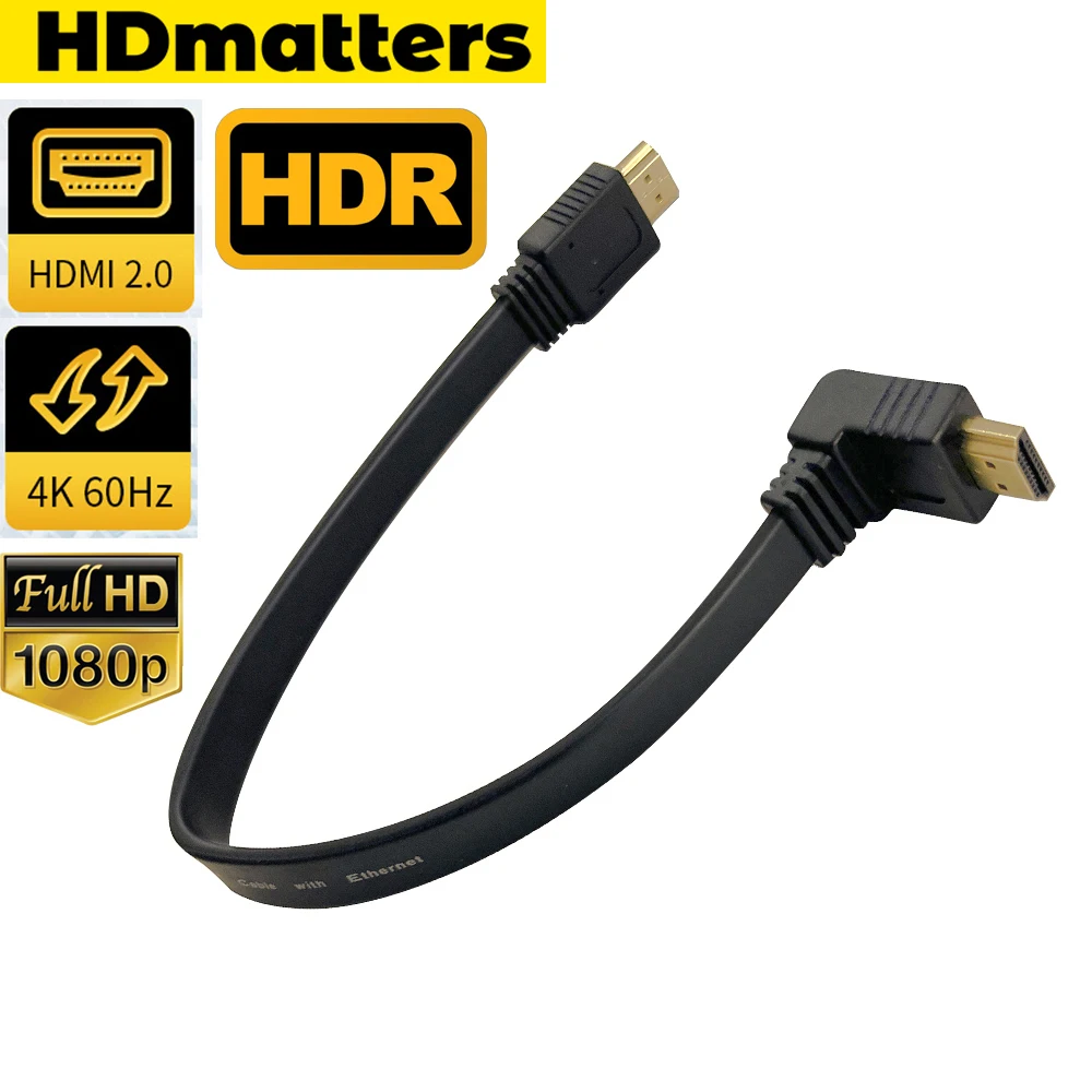 Instantáneamente cable Mutilar Hdmi 2.0 Cable 4k 90 Degree Angle | Hdmi Flat Cable Angle Degree - 4k Hdmi  2.0 Cable - Aliexpress