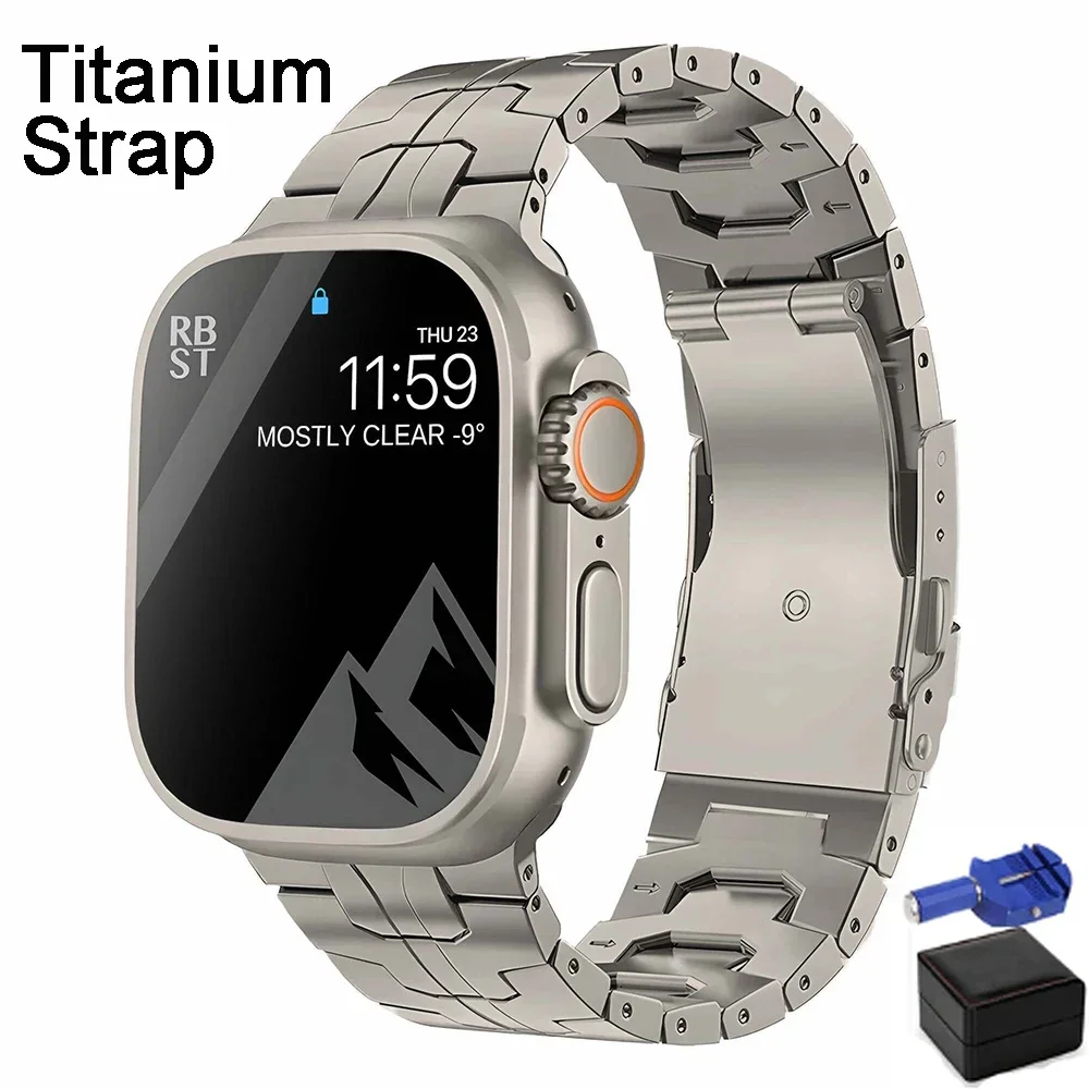 Titanium Strap for Apple Watch Ultra 49mm Band 44mm 42mm 40mm 45mm 69g Titanium Bracelet Watchband for iWatch 8 7 6 SE 5 4 3 2