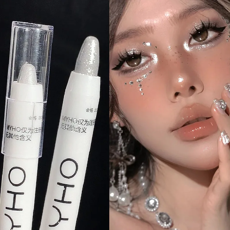 Pearl Matte White Eyeliner Pencil Eyes Head Brightening Flash Highlighter Eyeshadow Stick Waterproof Lying Silkworm Pen Cosmetic