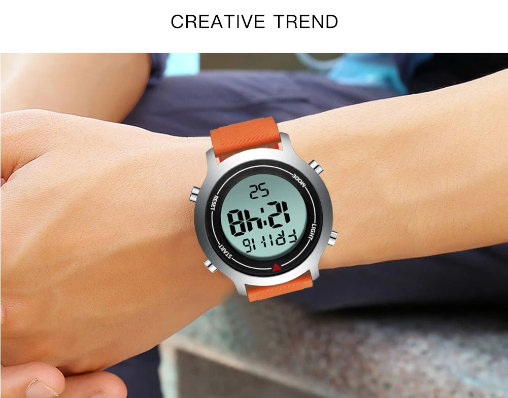Mens Alloy Case Watch Digital New Collection Wristwatch Silicone Watchwrist Waterproof Top Brand Sport Erkek Kol Saati Dropship