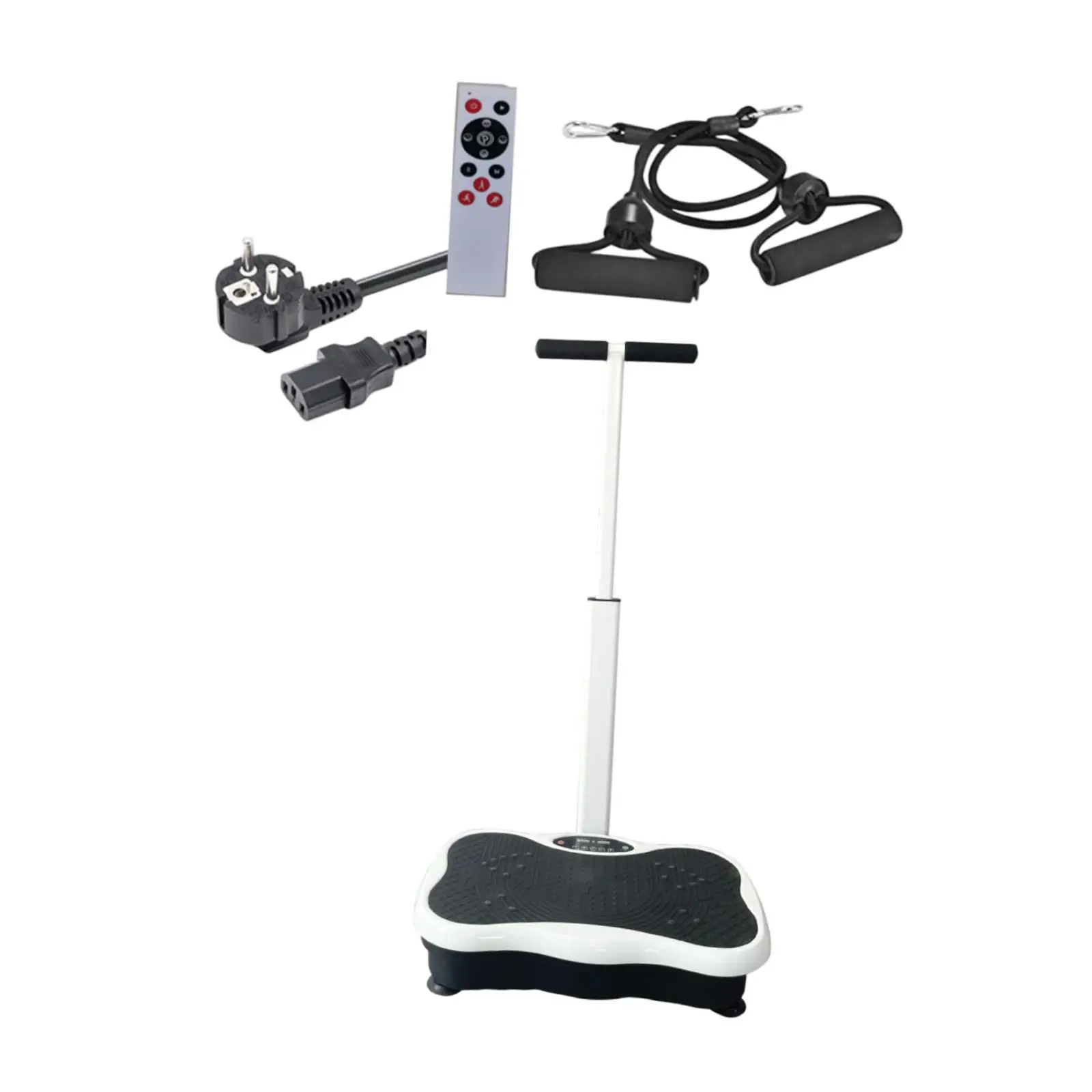 Vibration Plate Exercise Machine with Handles with Resistance Rope Shaking Board Vibrate Stand Fitness Trainer Full Body Workout