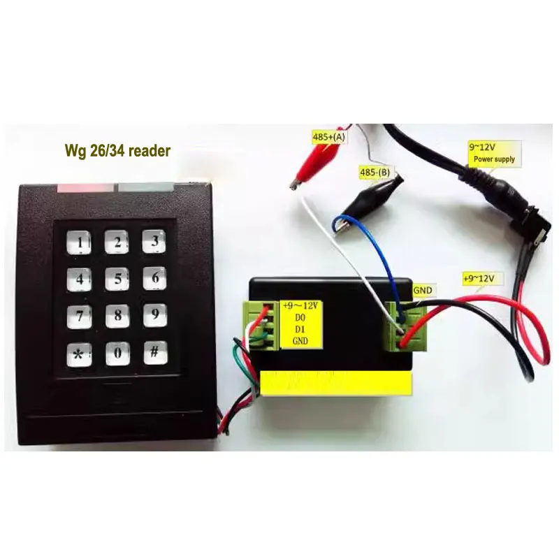 

1pcs Long Distance Wiegand26/34 To RS485 Signal Data Transmission Converter RS485 To Wiegand 26/34 Extender