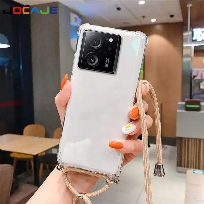 Transparent Shockproof Crossbody Lanyard Case