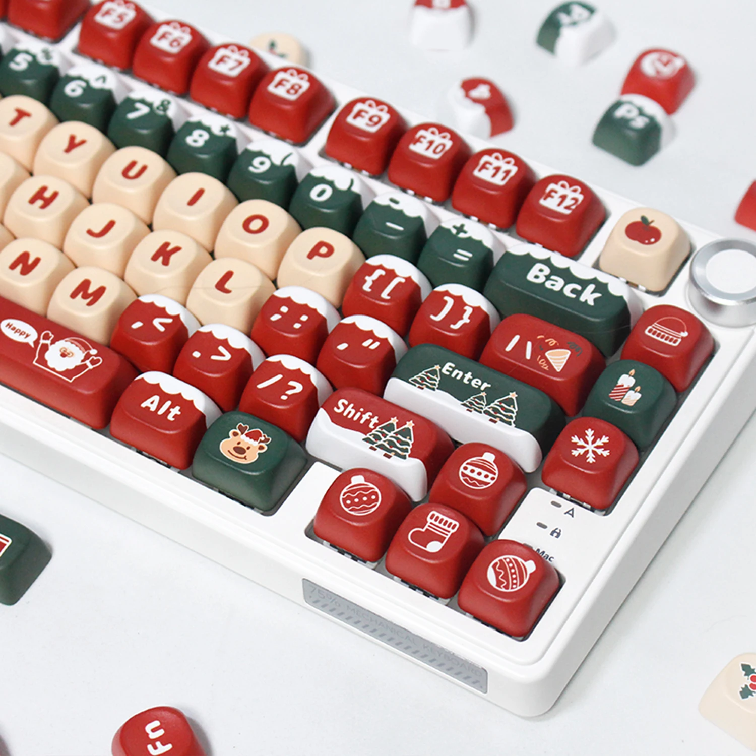 

130 Key MOA Profile Keycap Merry ChristmasTheme PBT Keycaps For MX Switch Mechanical keyboard Dye Sublimation Red Green key Caps