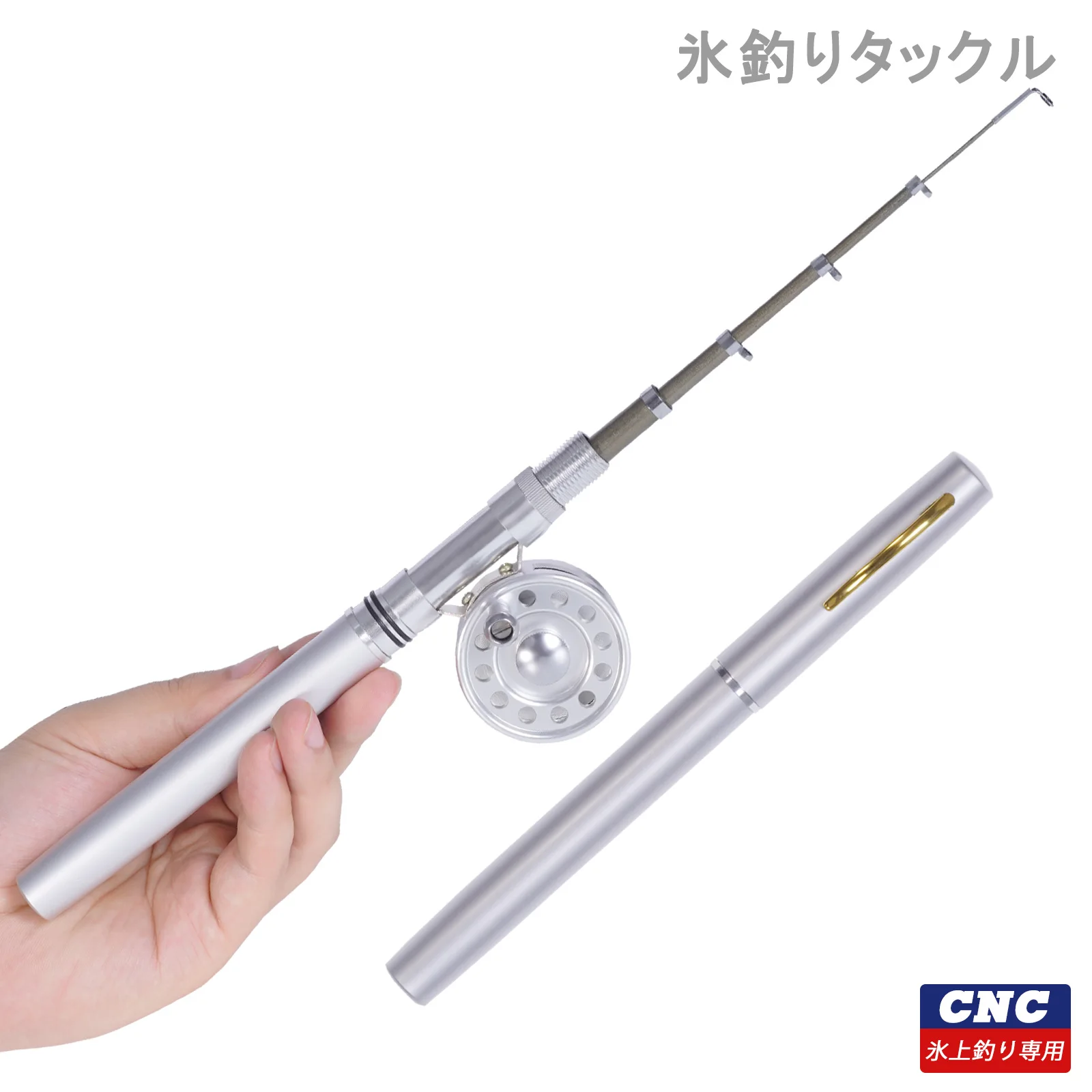 Outdoor Telescopic Mini Fishing Rod And Trolling Reel Combo Set Pen Pole Shape Folded River Lake Fishing Rod with Reel Wheel