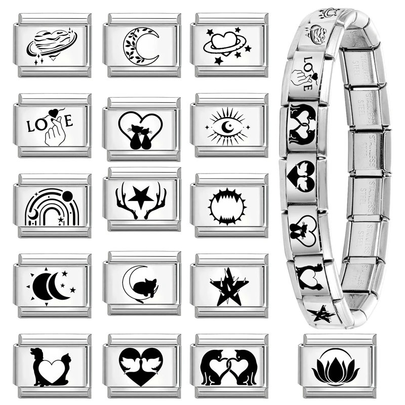 Fashion Laser Engraving Love Series Stainless Steel Bracelet