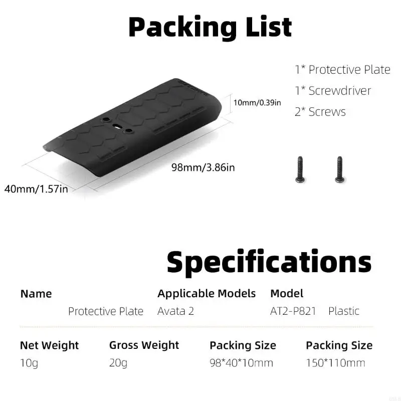 Protective Backplate for AVATA 2Drones Back Protective Plate Ensures Safe Landing and Takeoff in Varied Terrains