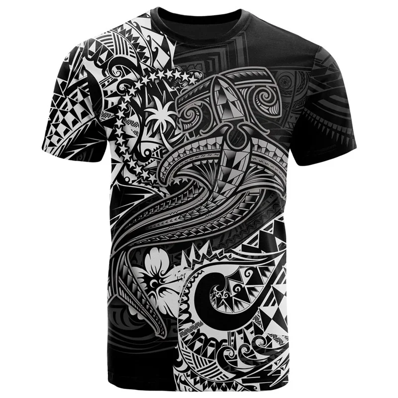 

3D Pohnpei Polynesian Culture Tribal Island Retro Tattoo Printing T Shirt Children Fashion Cool Tee Shirts Harajuku Clothing Tee