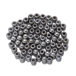 Bulk Pack of Assorted Round Beads - High Quality CCB Big Hole Spacer Beads for DIY Crafts and Clothing Accessories (Gun Black)