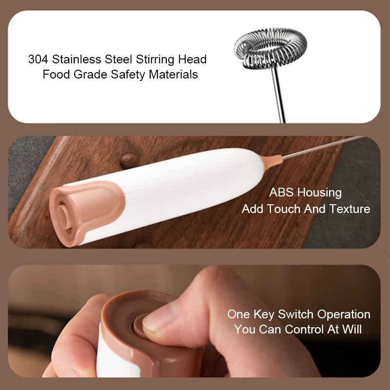 Portable Electric Milk Frother Drink Foamer Mixer Stirrer Coffee Cappuccino Creamer Whisk Frothy Blend Egg Beater Kitchen Tools