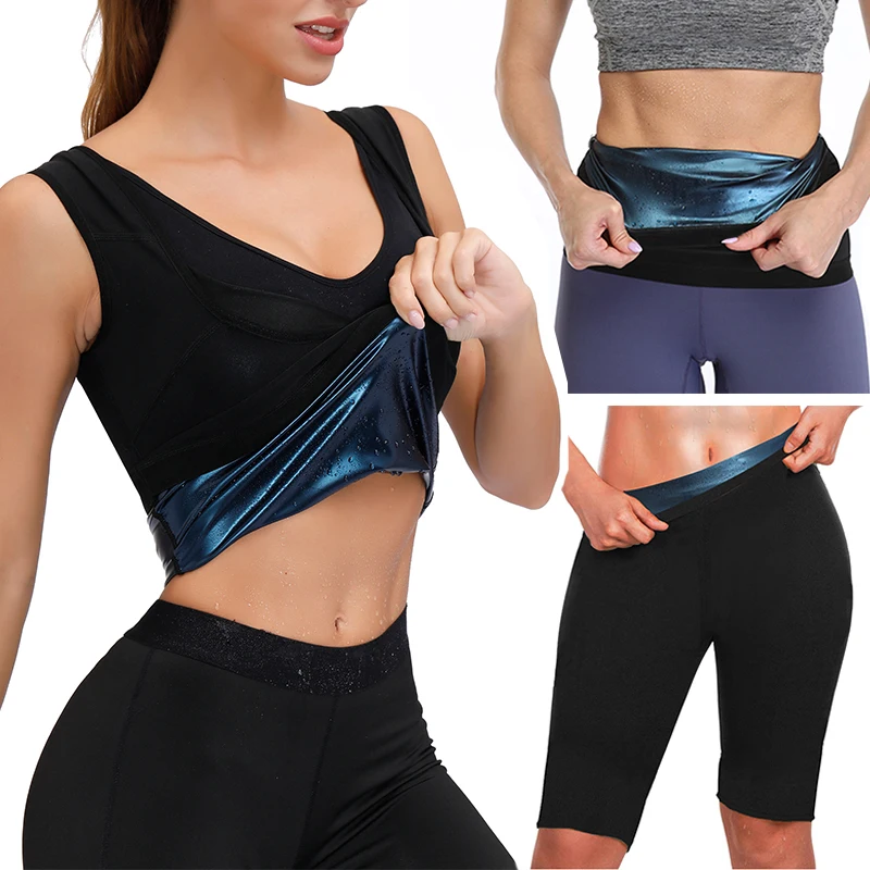 Body Shaper Set Sweat Sauna Vest Thermo Slimming Pants Fitness Belt