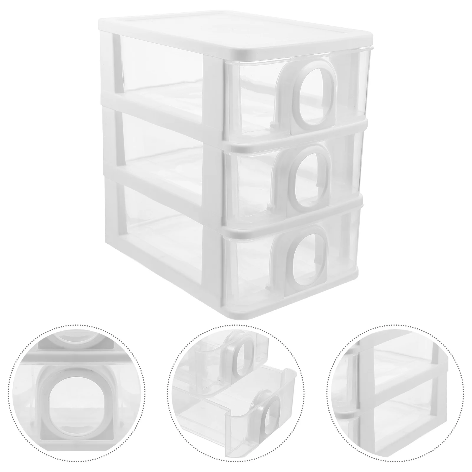 

Drawer Type Tabletop Storage Case 3-layer Drawer Organizer Makeup Organizer