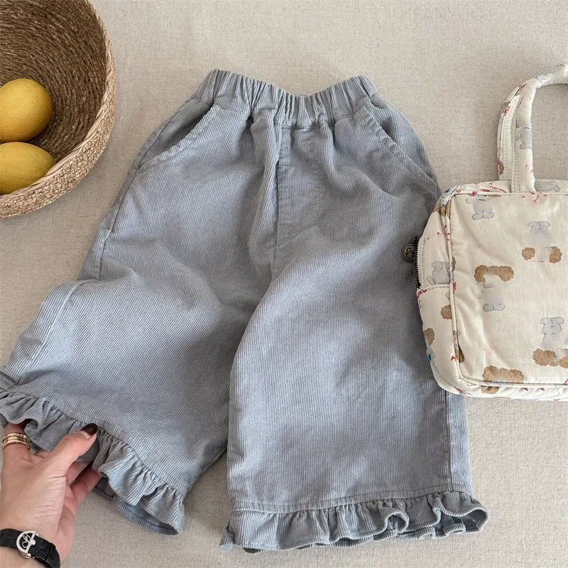 2025 ربيع جديد طفل الفتيات بنطال ذو قصة أرجل واسعة...