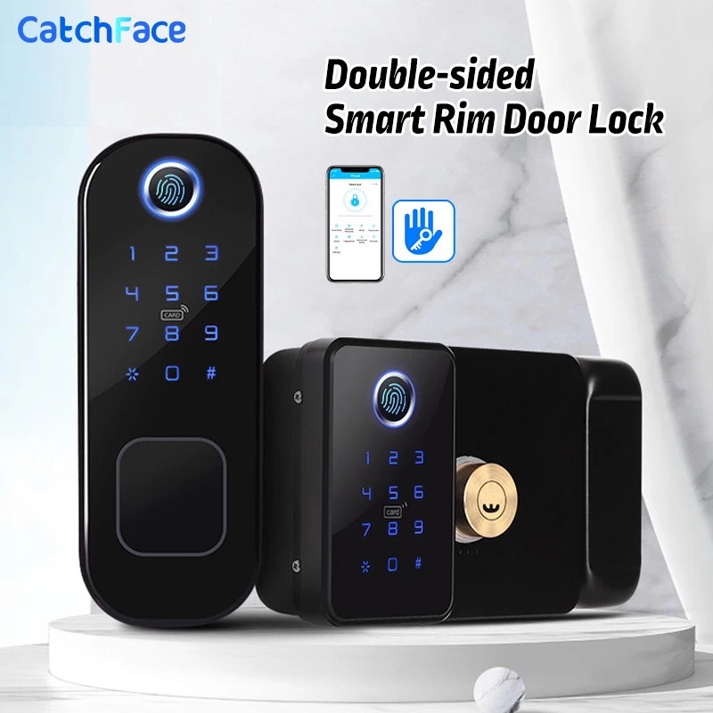 New Dual System Double Side Fingerprint IP66 Waterproof Outdoor Gate Bluetooth TTLock App Passcode Rfid Card Smart Door Lock