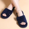 Comwarm Women Furry Slippers Soft Sloe Open Toe Memory Foam Non-slip House Plush Slippers Adjustable Terry Cloth Indoor Sandals 1