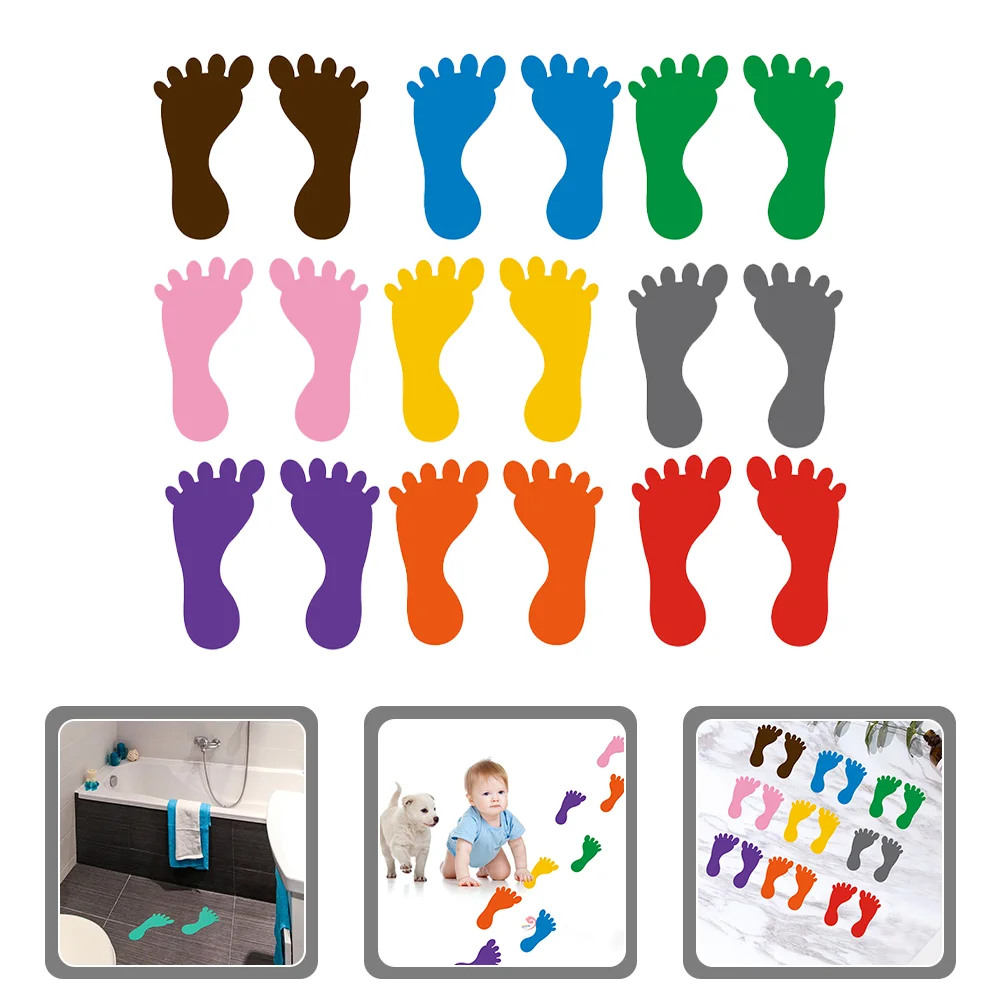 

9 Pairs Feet Shape Stickers Colorful Footprint Sticker Footprint Decals