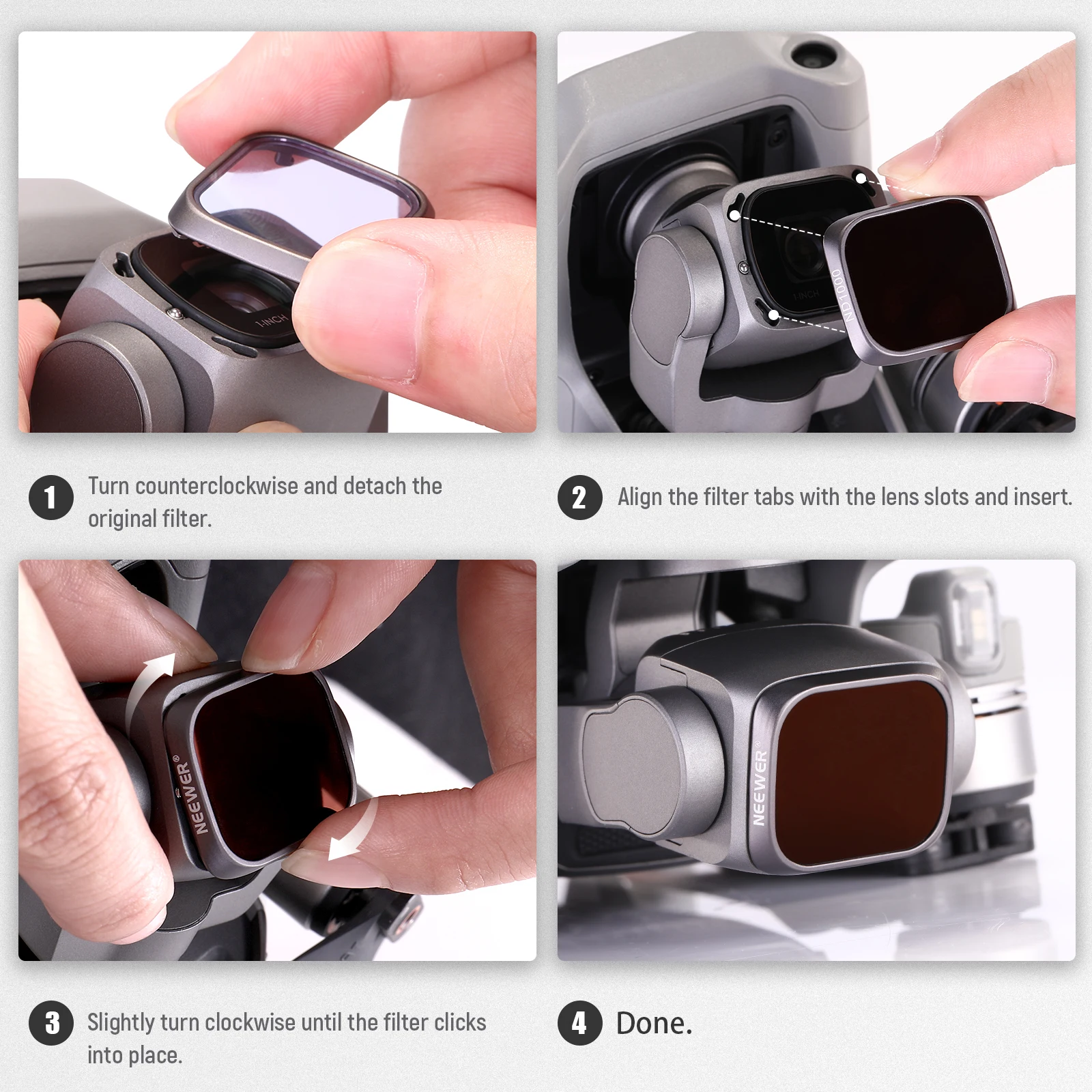 NEEWER Camera Lens Filter Kit For Mavic AIR 2S Multi-Coated Drone Filters Inclu