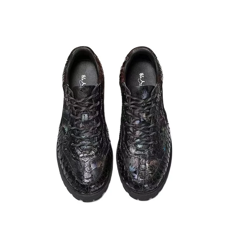 

2023 new arrival Fashion Snake Skin causal shoes men,male Genuine leather Sneaker pdd101