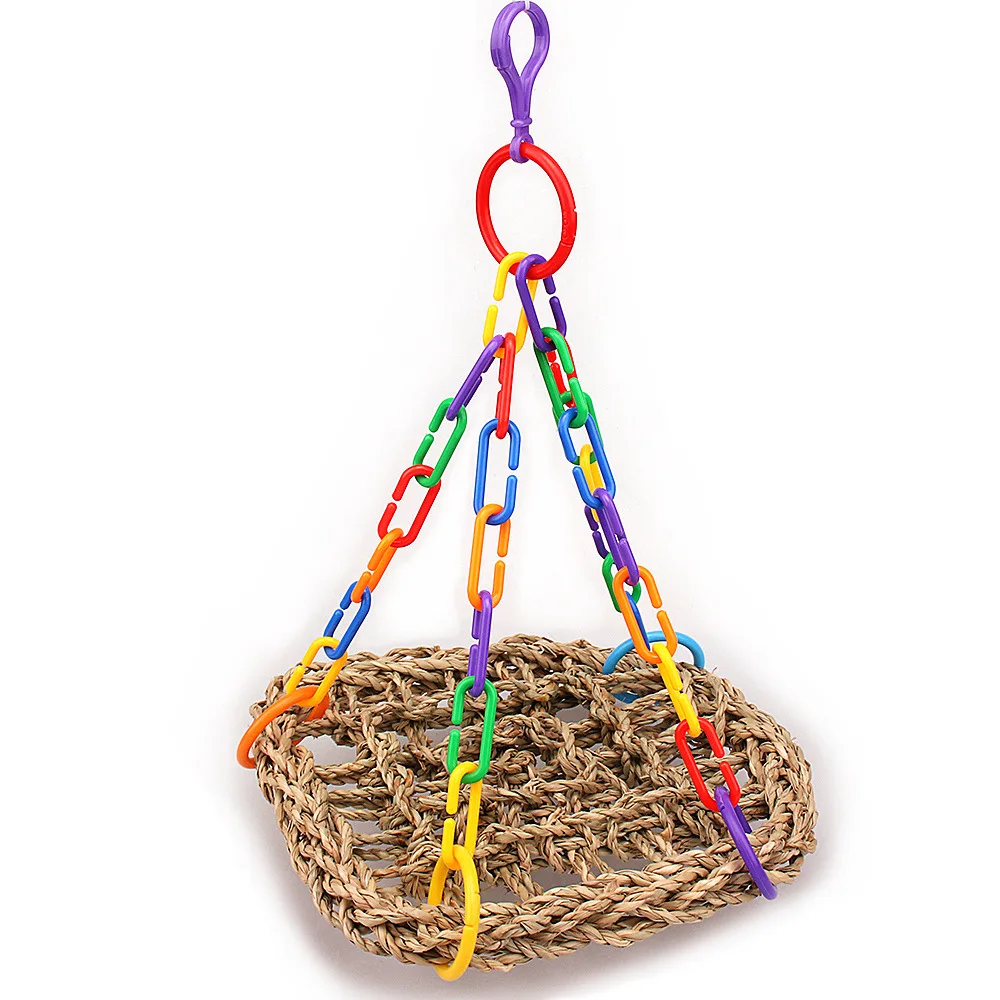 Colorful Swing Parrot Toy Bird Swing Parrot Stand Hanging Cage Rope Ring Stand Climb Toy Bird Supplies Birds Accessoires