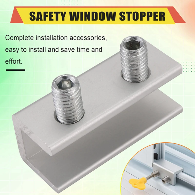 A52I-10 Set Sliding Sash Stopper Cabinet Locks Straps Doors Security Anti-Theft Lock Window Sliding Door Doors Lock