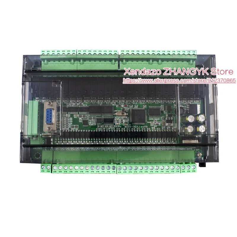 PLC Industrial control board FX3U-48MT FX3U-48MR Programmable Logic Controller High 24 Input 24 Output WITH shell Clock/485 CNA