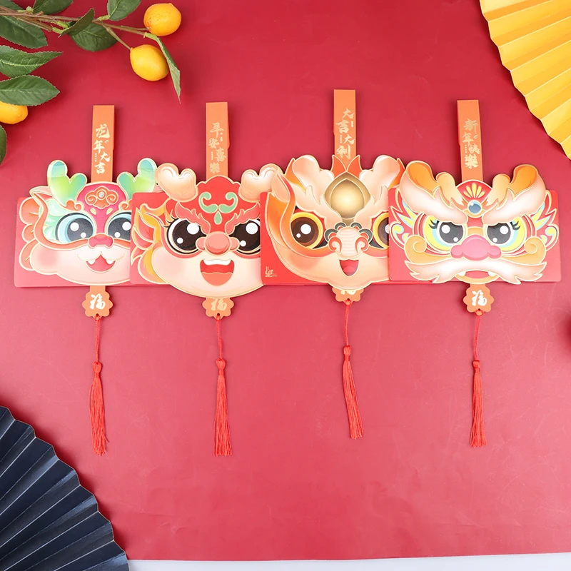 

10Slots Red Envelope Chinese New Year Decorations 2024 Dragon Year HongBao Envelope New Year Spring Festival Red Packet