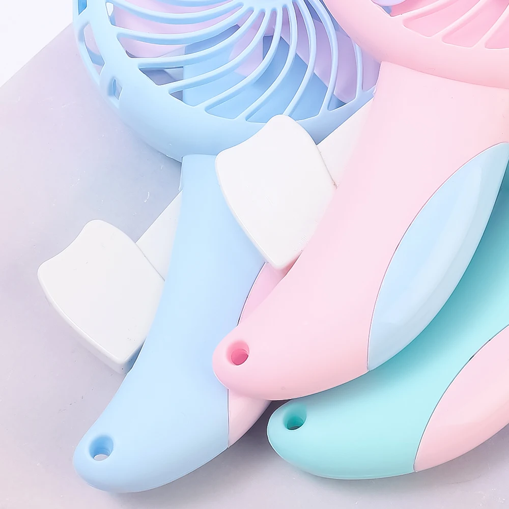 Cartoon Hand-Pressed Hand-Cranked Small Fan Mini Student Portable Hand-Held Fan Manual Children's Toys Summer Cooling