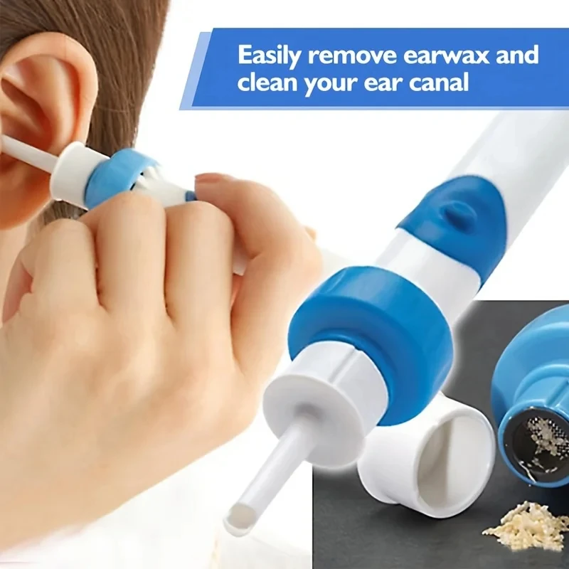 Electric Ear Wax Removal Kit Ear Cleaner Portable Automatic Electric Vacuum Ear Wax Earwax Remover Ear-Pick Clean Tools Set 6