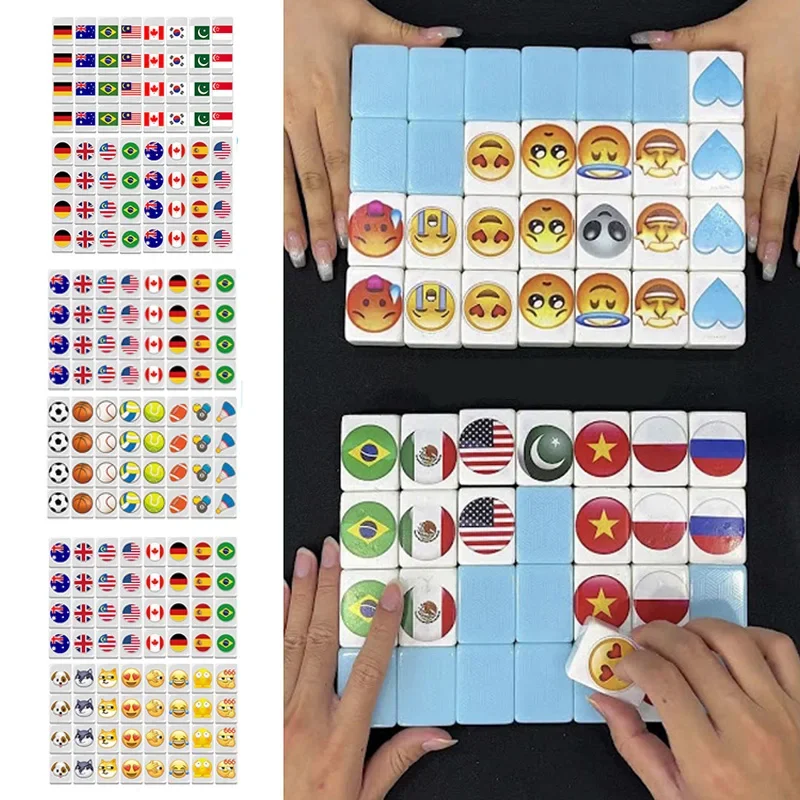 30MM Hotest Seaside Escape Mahjong Tile Set 65PCS Hotest Party Classic Board Game 22MM Portable Adult Kid 2 Player Toy