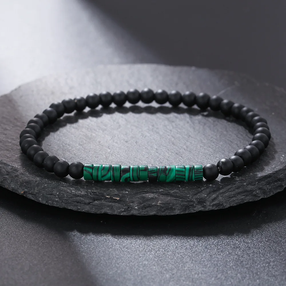 thumbnail image 1 of Pulsera de cuentas de ónix hechas a mano de 4 mm y 5 estilos para hombre, pulsera de lujo con piedra del emperador, sencilla, para hombre, joyería para hombre, 1 of 5