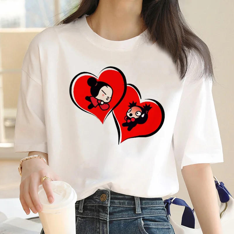 Pucca Abbigliamento Estate Top Stampa Maschile Streetwear Maglietta Bianca Y2K Maglietta Casual Grafica Estate Top Maschile 2022 Vestiti