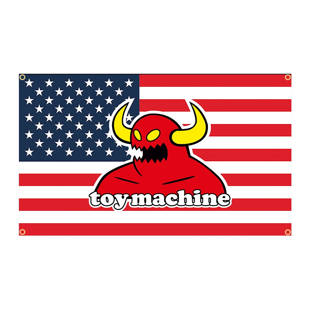 90x150cmToyMachinesSkateFlagPolyesterPrintedDevilPushBannerParkorOutdoorFor