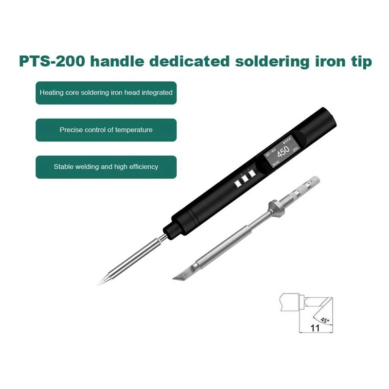 PTS200 V2 PD 100W 전기 납땜 다리미, 휴대용 고속 가열 주석 오픈 소스 지지대, PD3.0 펌웨어 업그레이드