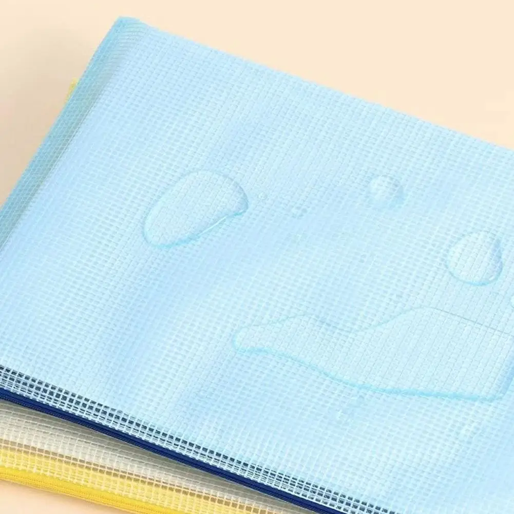 메쉬 지퍼 가방 A5 투명 두꺼운 방수 케이스, 사무실 아카이브 연필 보관 빌 가방 용품, 데이터 가방 P0K2, 5 개
