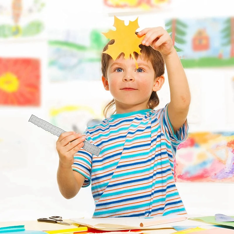 JHD-3 조각 8.4 인치 금속 불규칙한 가장자리 눈금자 가장자리 눈금자 카드 만들기 Scrapbooking 공예 장식 학교 사무용품