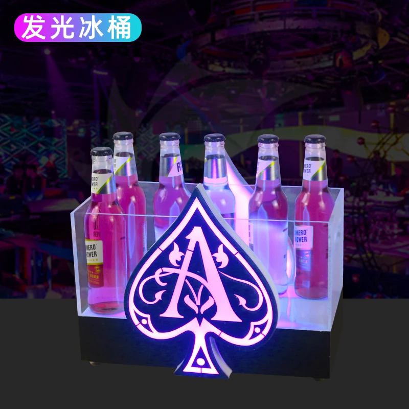 Bar KTV Nightclub Champagne King Spades Platinum Club Can Shine Acrylic Champagne Barrel Beer Barrel Rechargeable