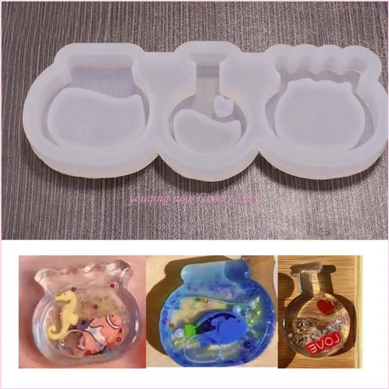 57QA Wunschflasche-Schlüsselanhänger-Form, DIY-Anhänger, Schmuck, Epoxidharz-Bastelformen – Detail 9
