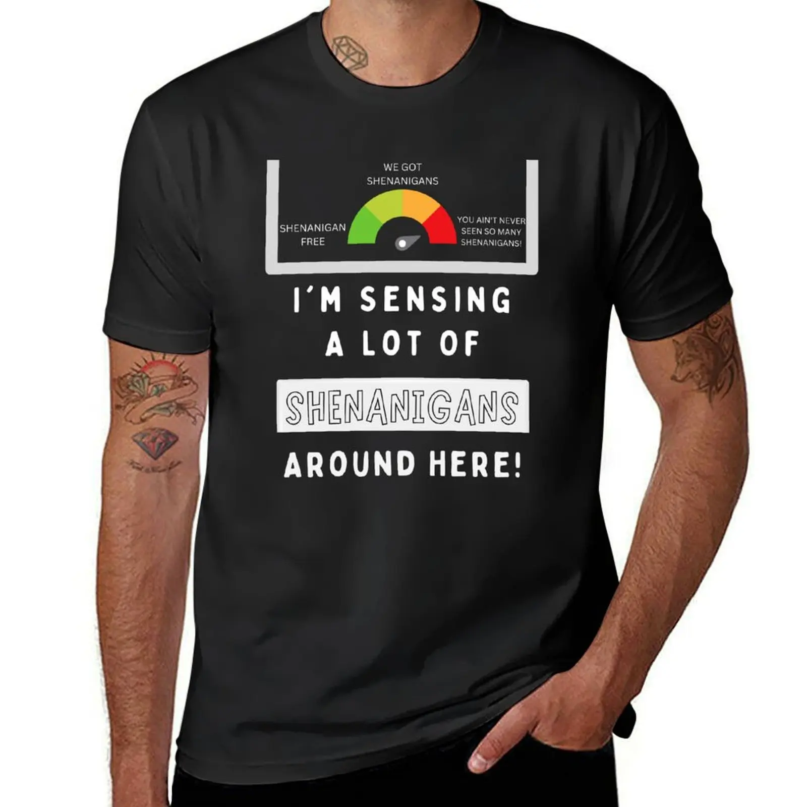 

Shenanigan Meter T-Shirt Short sleeve tee aesthetic clothes mens graphic t-shirts