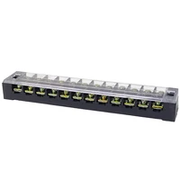 1PCS TB2512 Dual Row Thick Copper Screw Terminal Block Flame Retardant Grounding Strip Wire Connector Durable 600V 25A 3