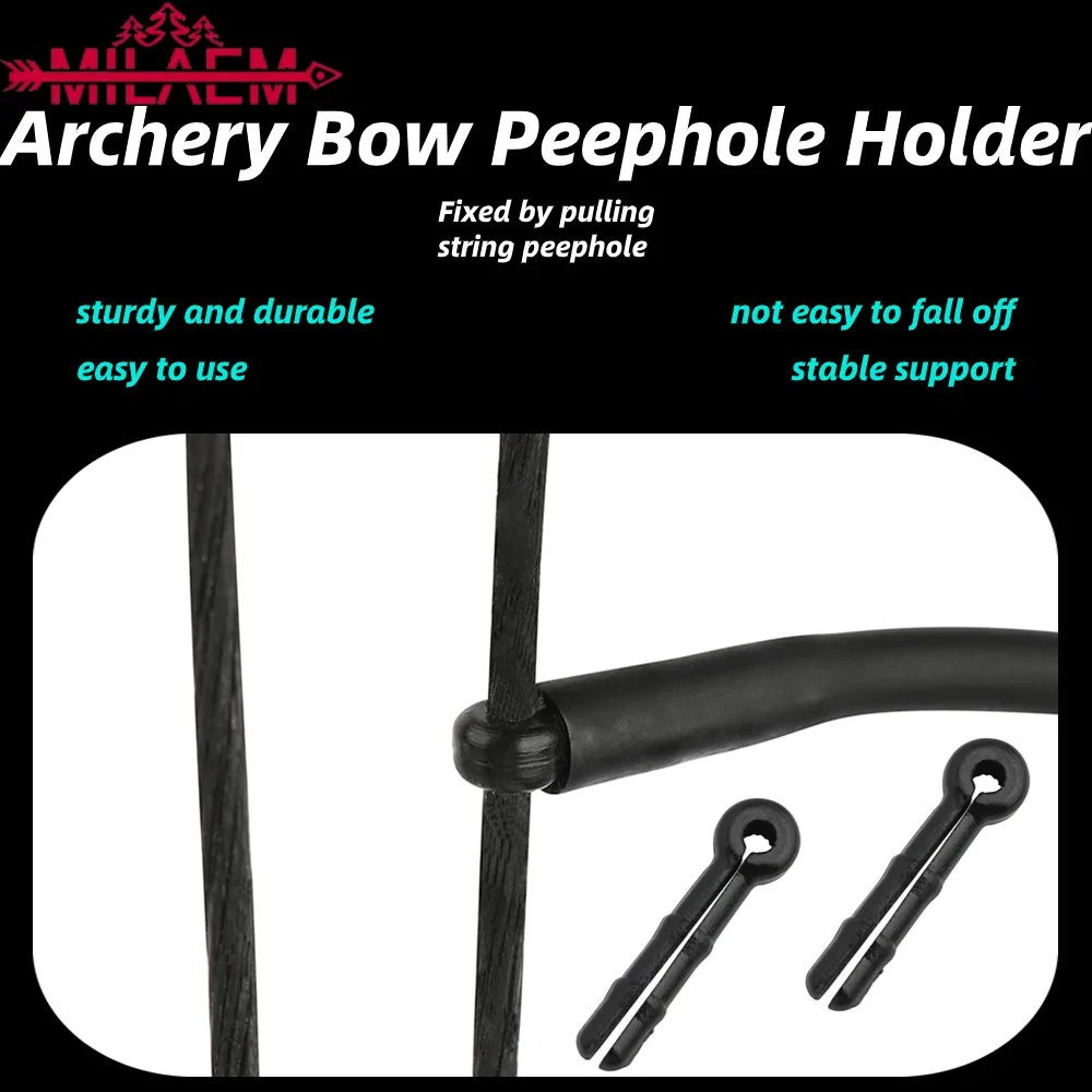 2pcs Archery Bow Peephole Pull Holder Fixed by Pulling String Peephole Bowstring Separator Outdoor Shooting Hunting Accessories 3 5 inch video peephole digital door camera doorbell 120 degree angle peephole viewer video eye door doorbell door bell outdoor